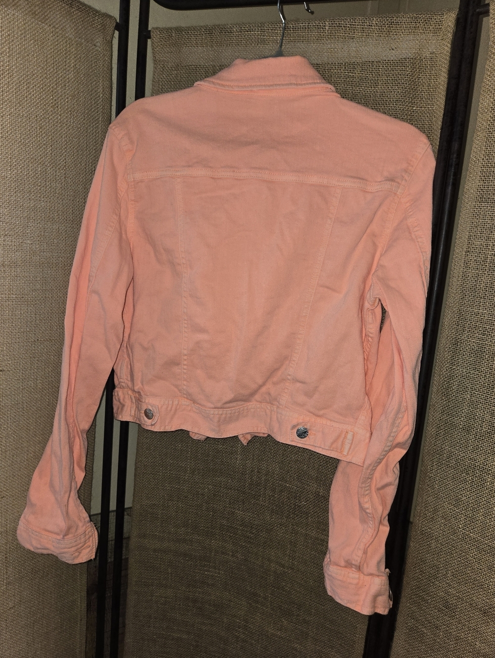 Celebrity Pink Original Denim Neon Orange Jean Jacket Size Large - Picture 10 of 10